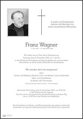 Franz Wagner, verstorben am 10. November 2024