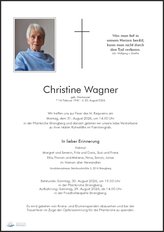 Christine Wagner, verstorben am 23. August 2026