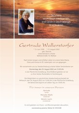 Gertrude Wallerstorfer, verstorben am 15. August 2022