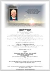 Josef Waser, verstorben am 14. August 2018