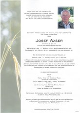Josef Waser, verstorben am 11. August 2020