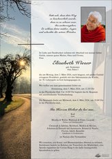 Elisabeth Wieser, verstorben am 02. März 2026