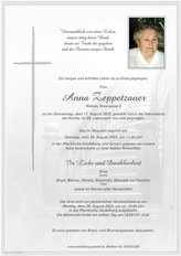 Anna Zeppetzauer, verstorben am 17. August 2023