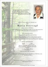 Maria Ziervogl, verstorben am 06. Juli 2018